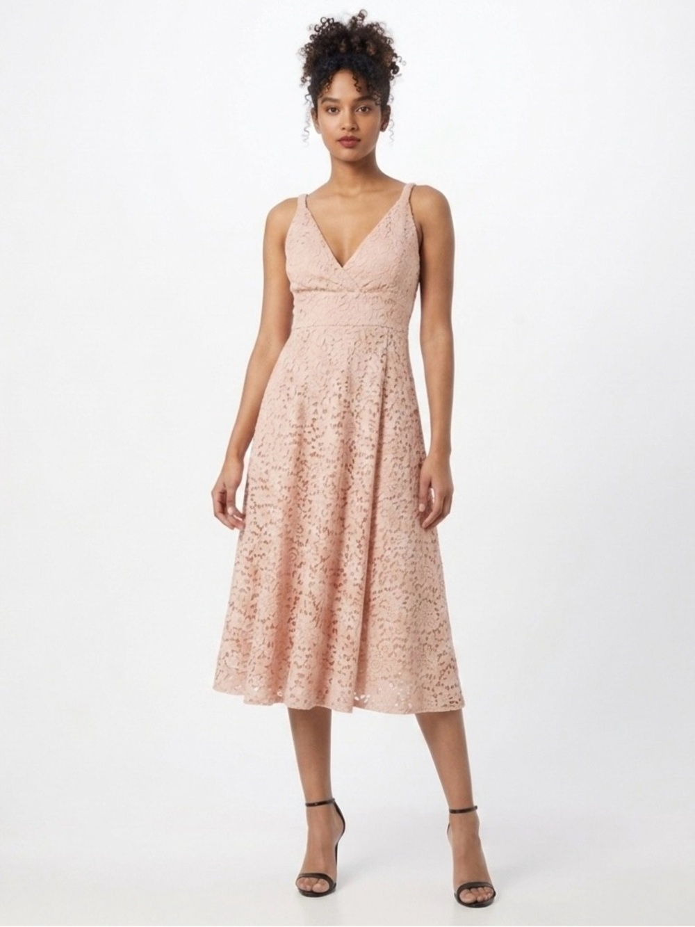 Bardot Genoveve Lace Midi Dress in Dusty Rose size 8